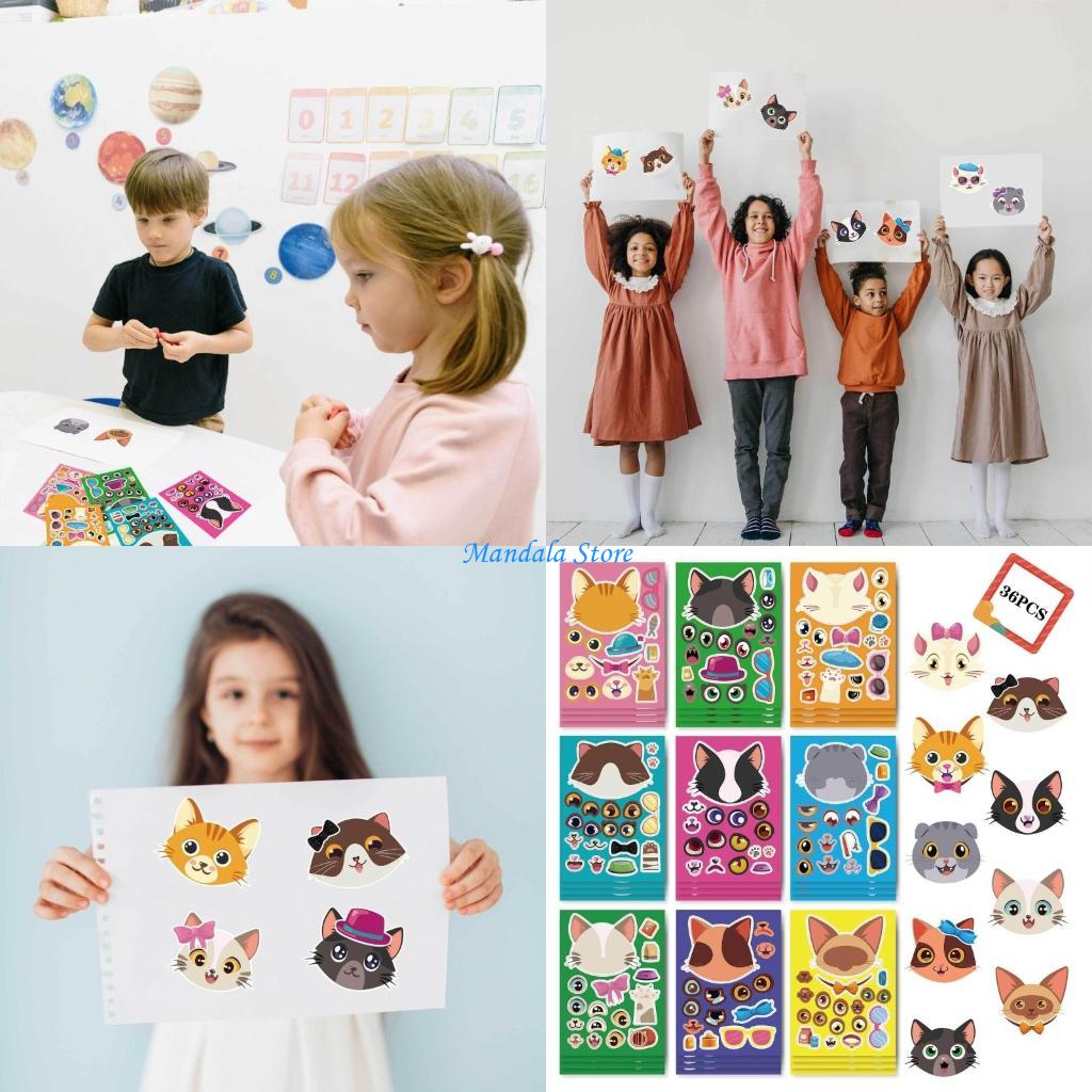 Art Craft Description - U2JC 36Pcs Cats Stickers School Activity