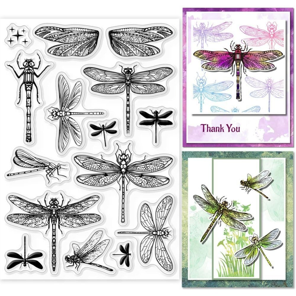 Rubber Stamp Blank - Dragonfly Clear Stamps for DIY Scrapbooking