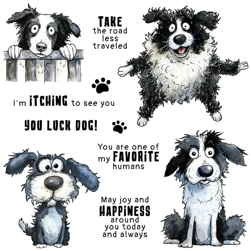Rubber Stamp Blank - Paws And Funny Pet Dogs Cutting