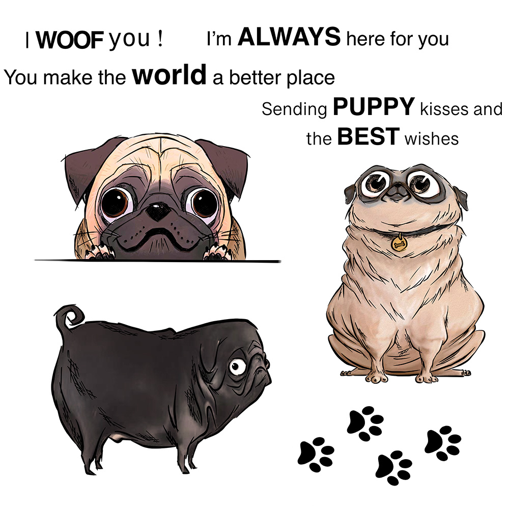 Rubber Stamp Blank - MangoCraft Cute Cartoon Pet Dogs Clear