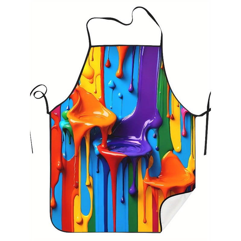 Art And Craft Studio - Colorful Abstract Paint Drip Artist Apron