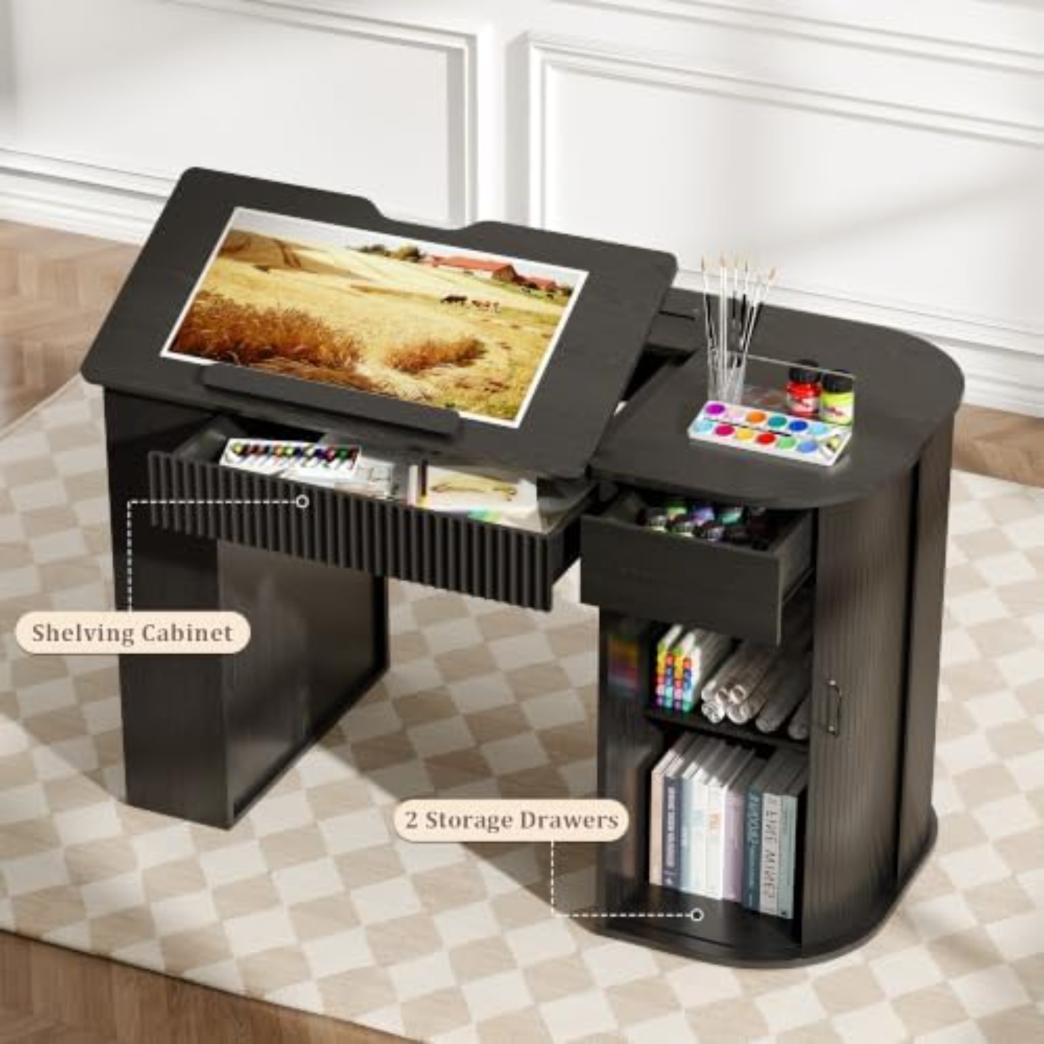 Drafting Table with Storage Ca - огляд і ціна Art Crafting