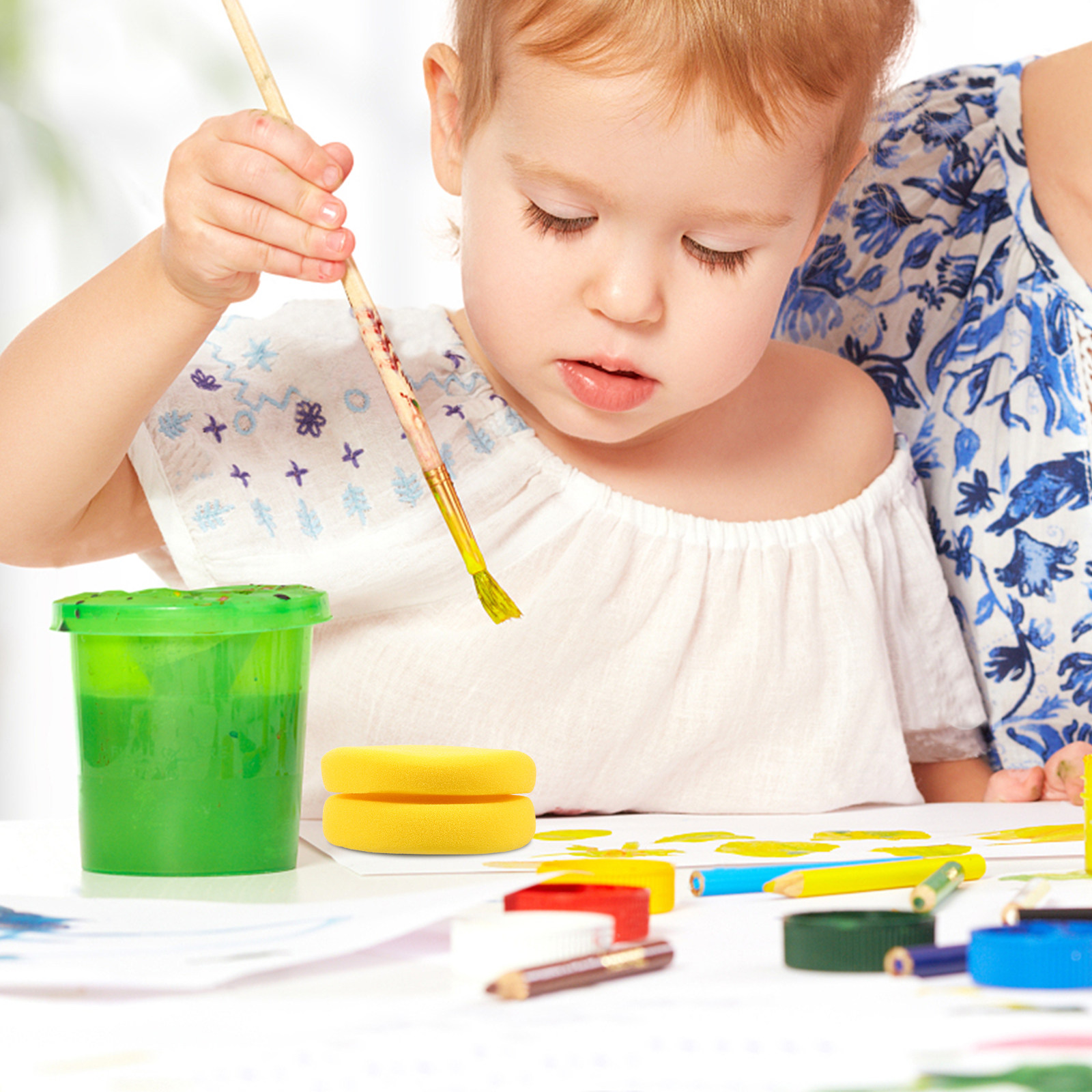 2Pcs Painting Sponge Round DIY - огляд і ціна Art Craft Kindergarten