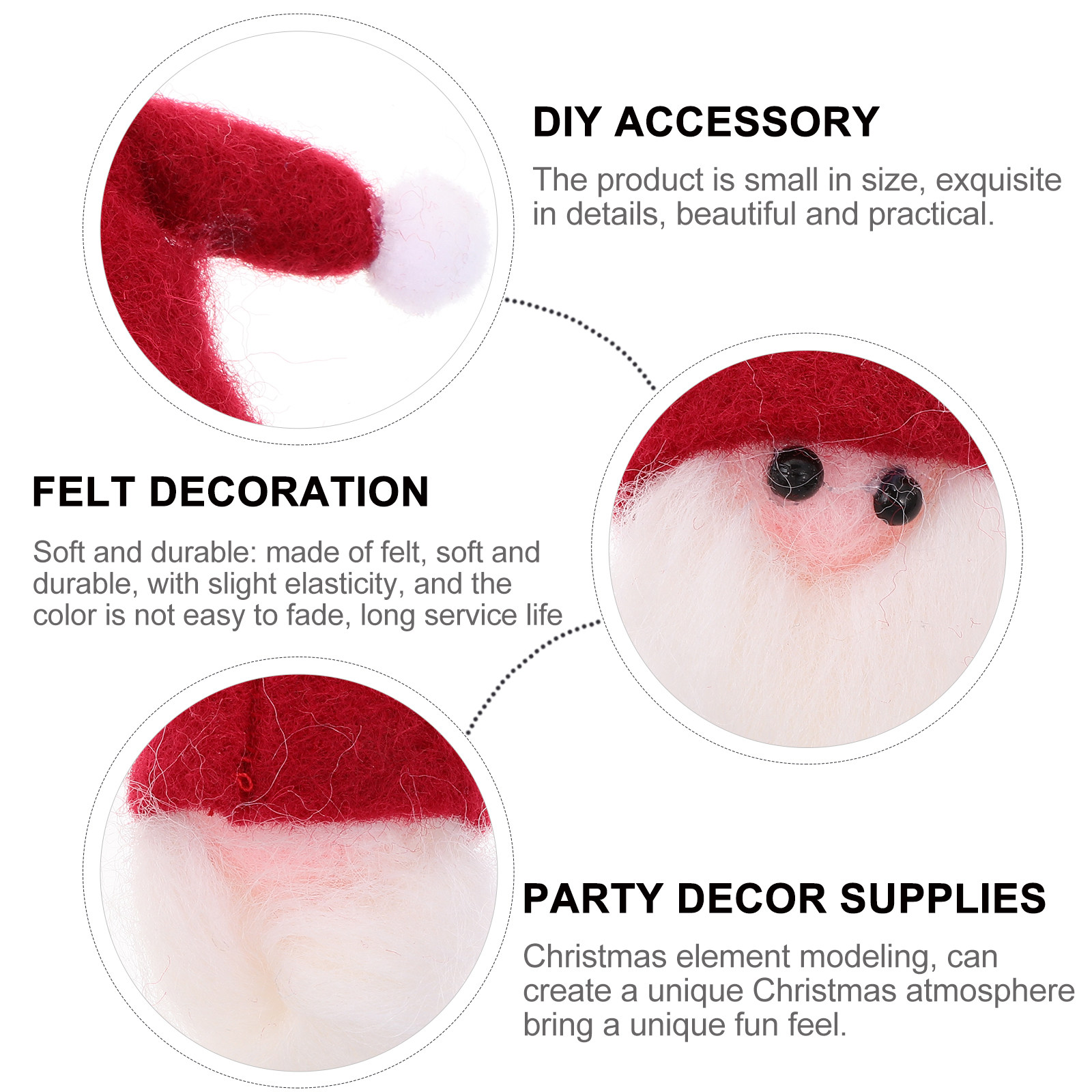6Pcs Premium Felt Santa Claus  - огляд і ціна Art And Craft Xmas Tree