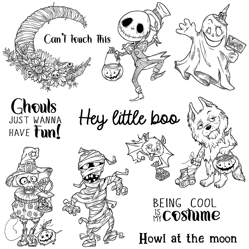 Mangocraft Cute Halloween Ghos - огляд і ціна Rubber Stamp Blank