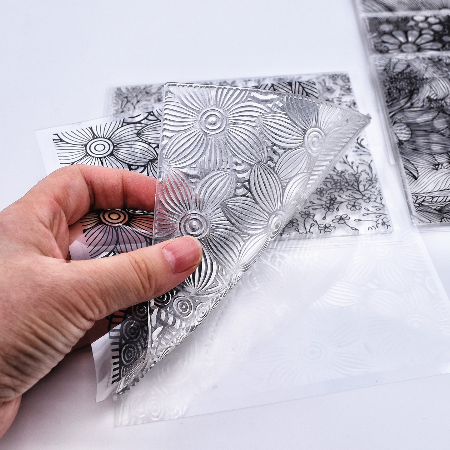 SNASAN Flowers Texture DIY Emb - огляд і ціна Rubber Stamp Blank