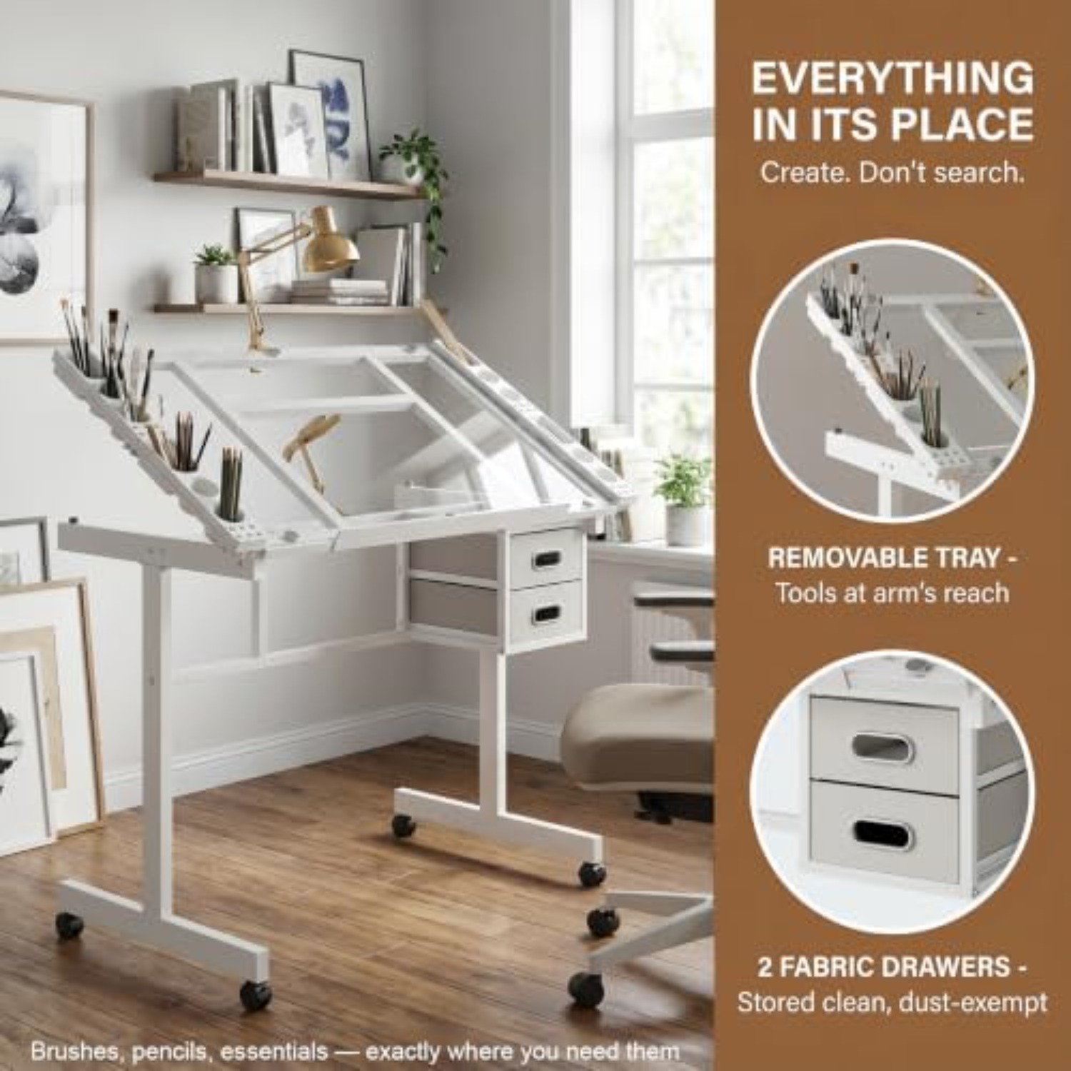 Rolling Drafting Table Desk, P - огляд і ціна Art Crafting