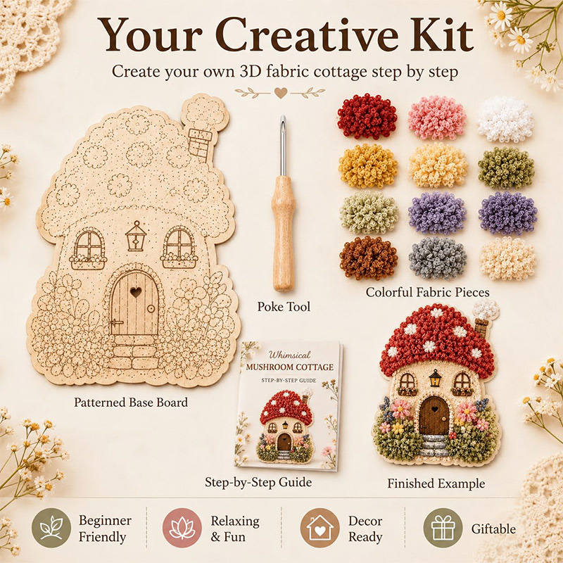 3D Mushroom House Poke Art DIY - огляд і ціна Art Crafting
