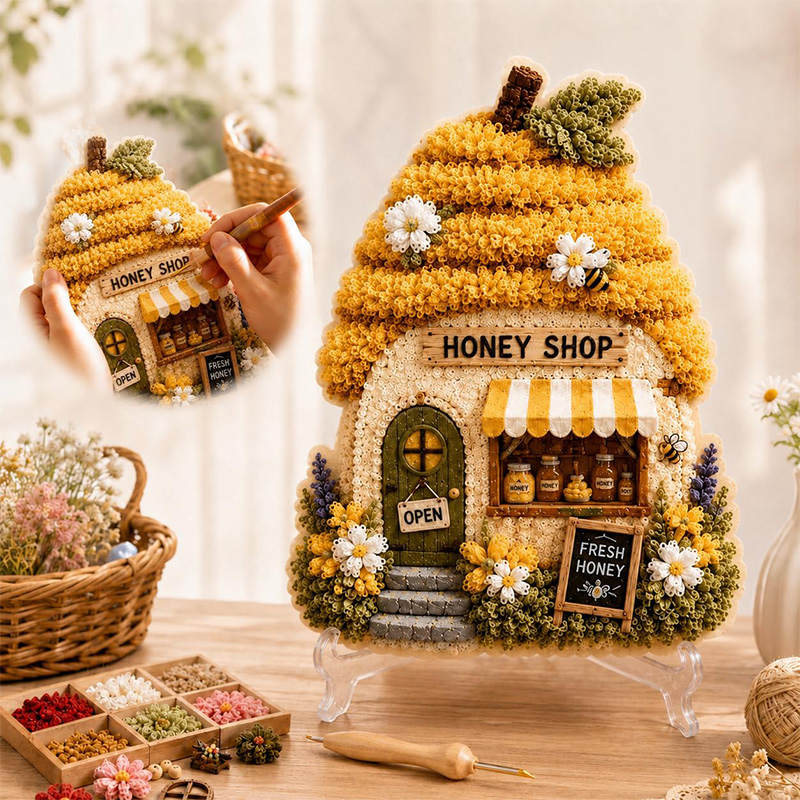 3D Mushroom House Poke Art DIY - огляд і ціна Art Crafting