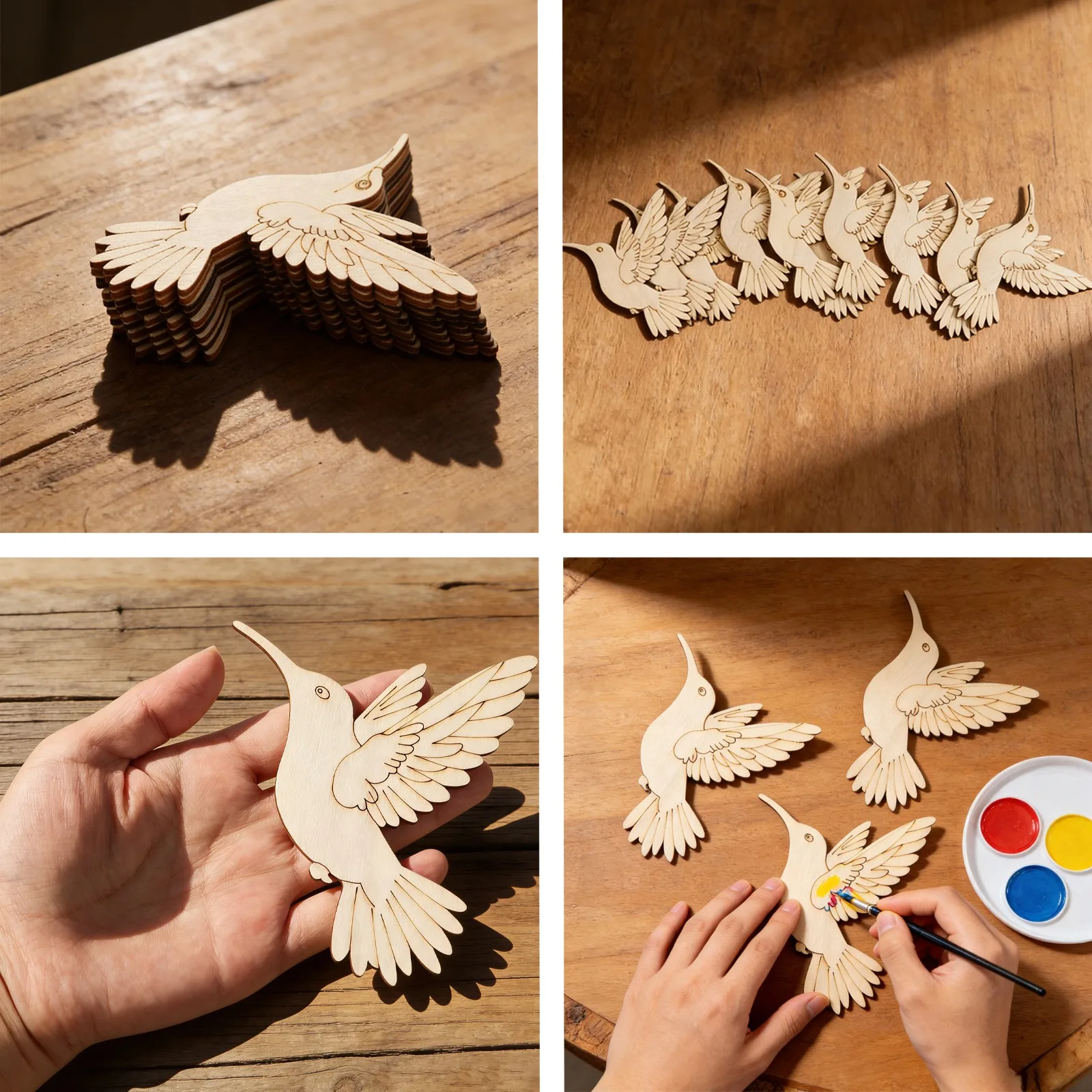 10pcs Unfinished Wood Animal B - огляд і ціна Art Crafting