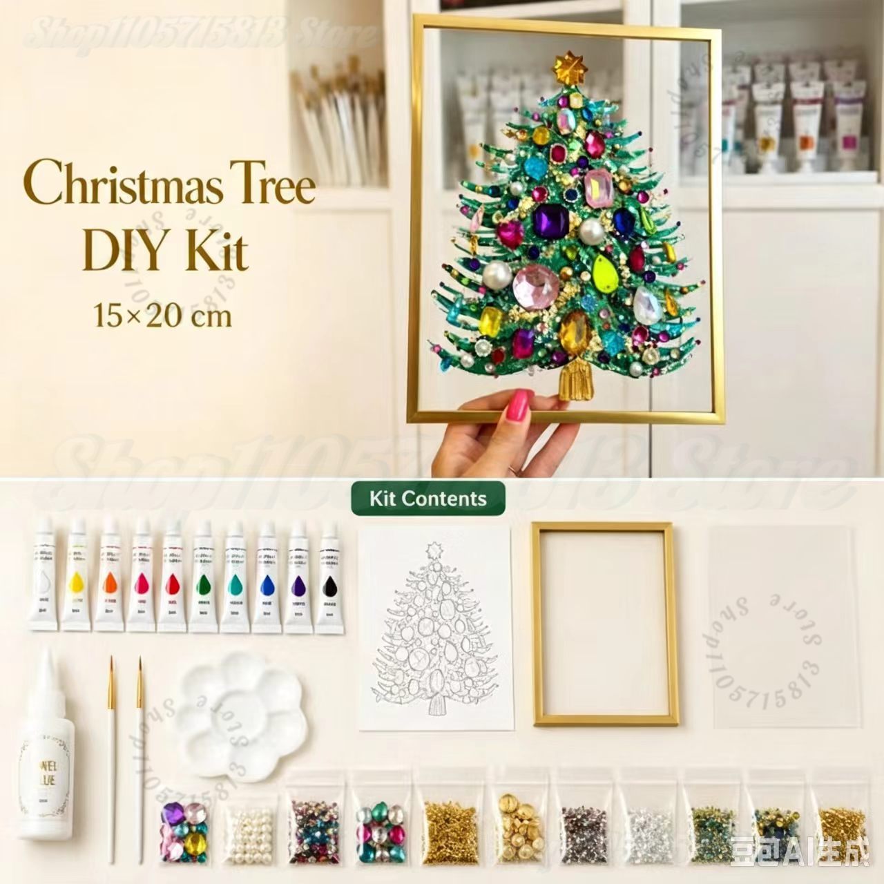DIY Jeweled Christmas Tree Art - огляд і ціна Art And Craft Xmas Tree