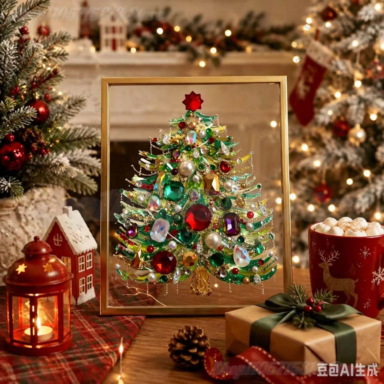 DIY Jeweled Christmas Tree Art - огляд і ціна Art And Craft Xmas Tree