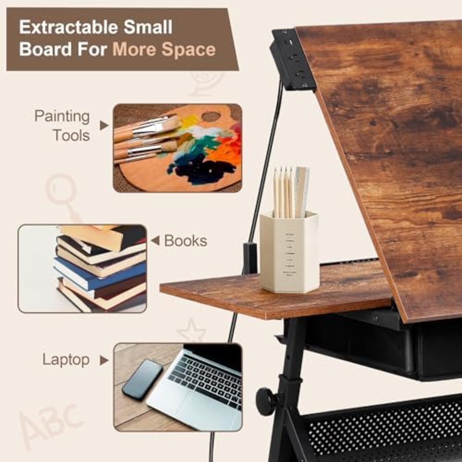 Adjustable Drafting Table with - огляд і ціна Art Crafting