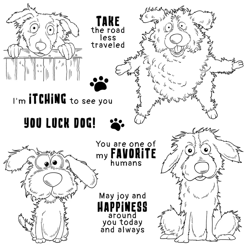 Paws And Funny Pet Dogs Cuttin - огляд і ціна Rubber Stamp Blank