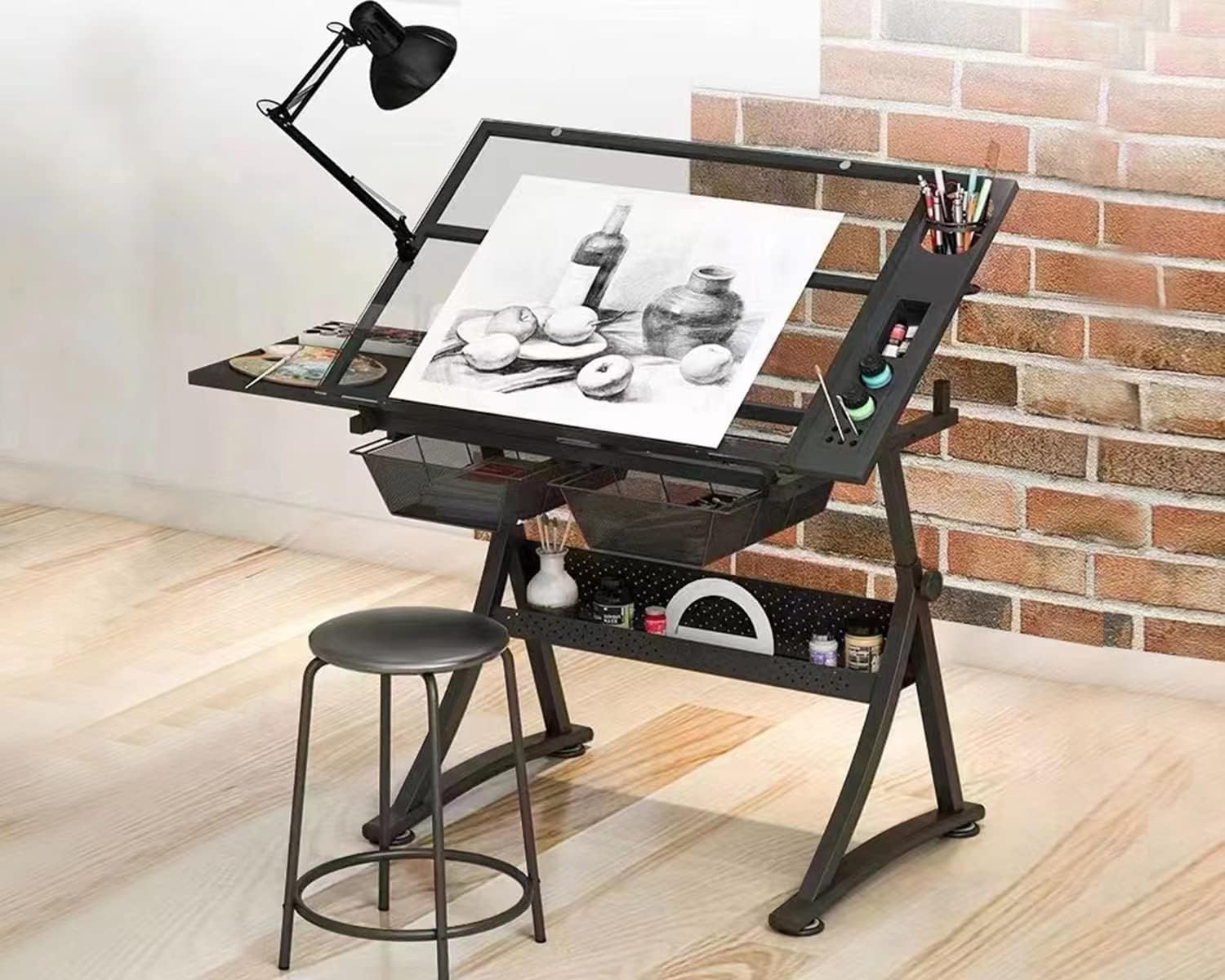Glass Drafting Table Art Desk  - огляд і ціна Art And Craft Studio