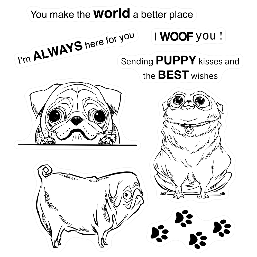 MangoCraft Cute Cartoon Pet Do - огляд і ціна Rubber Stamp Blank