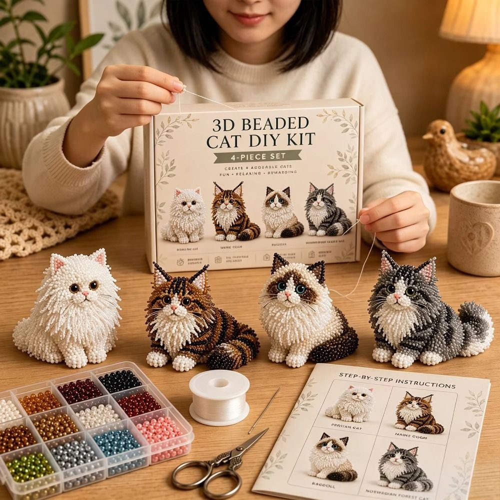 Handmade DIY Animal Bead Embro - огляд і ціна Art Craft Cat