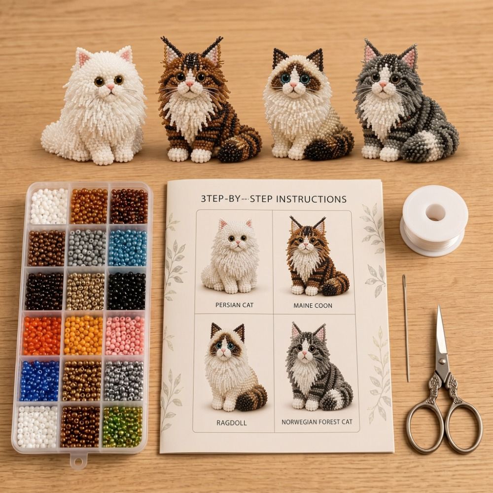 Handmade DIY Animal Bead Embro - огляд і ціна Art Craft Cat