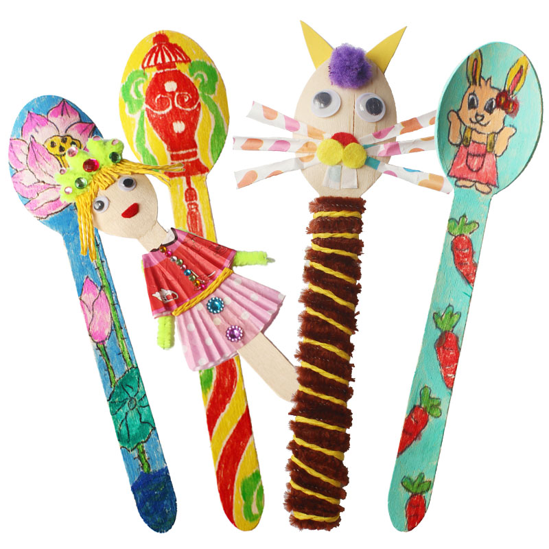 20PCS/LOT.Wood spoon arts and  - огляд і ціна Art Craft Kindergarten
