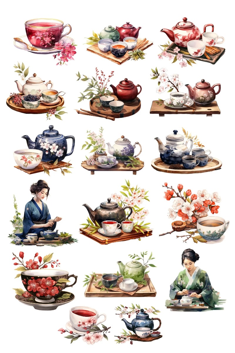 Cute Watercolor Tea Ceremony,  - огляд і ціна Art And Craft Photos