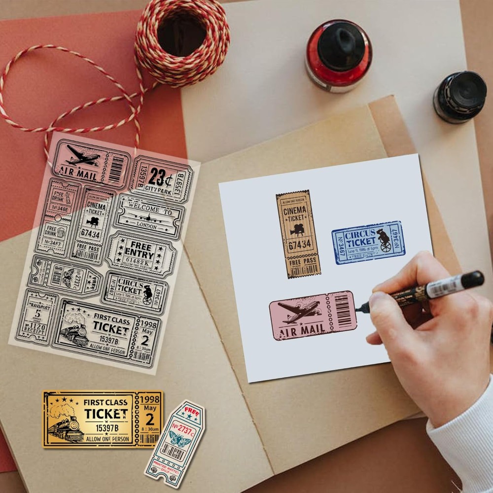 Vintage Ticket Clear Stamp for - огляд і ціна Rubber Stamp Blank